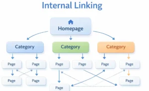 How To Do Internal Linking Manually with homepage, category, and page-level internal linking structure